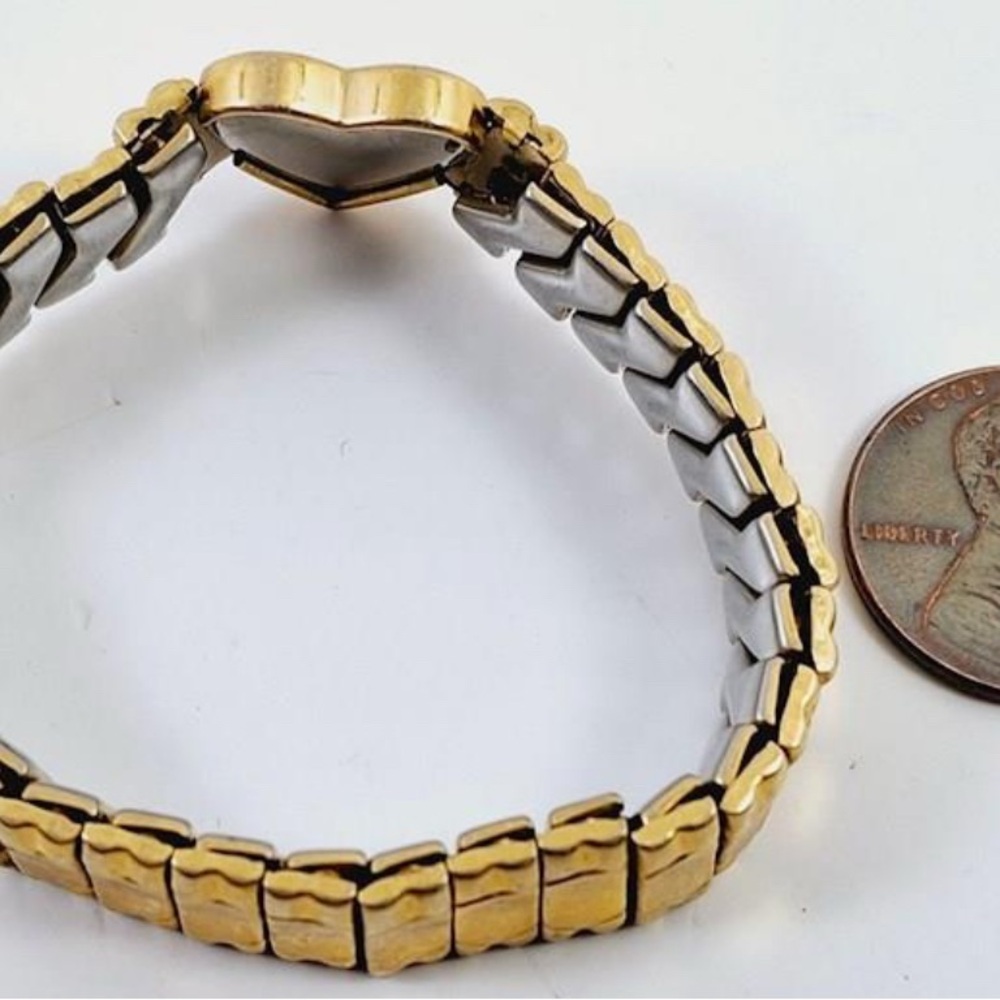 Gold sweetheart expansion Bracelet with Floral Design - Picture 3 of 7